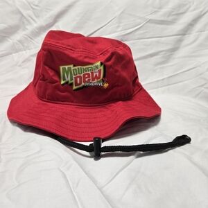 RARE NWOT Mountain Dew Overdrive Red Bucket Hat